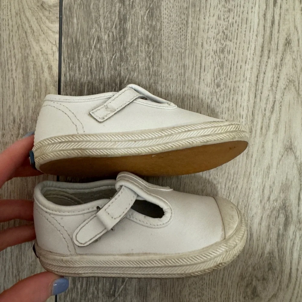 Keds White Baby Walker Shoes T-Strap Design